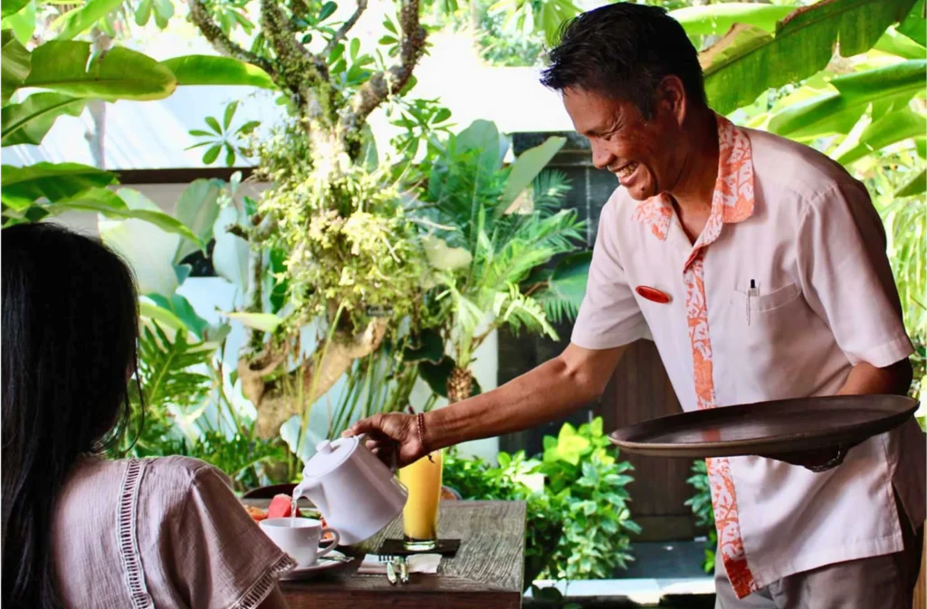 serve with a smile